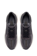 Male Gray Lace-Up Thick-Soled Leather Sneaker | Derimod