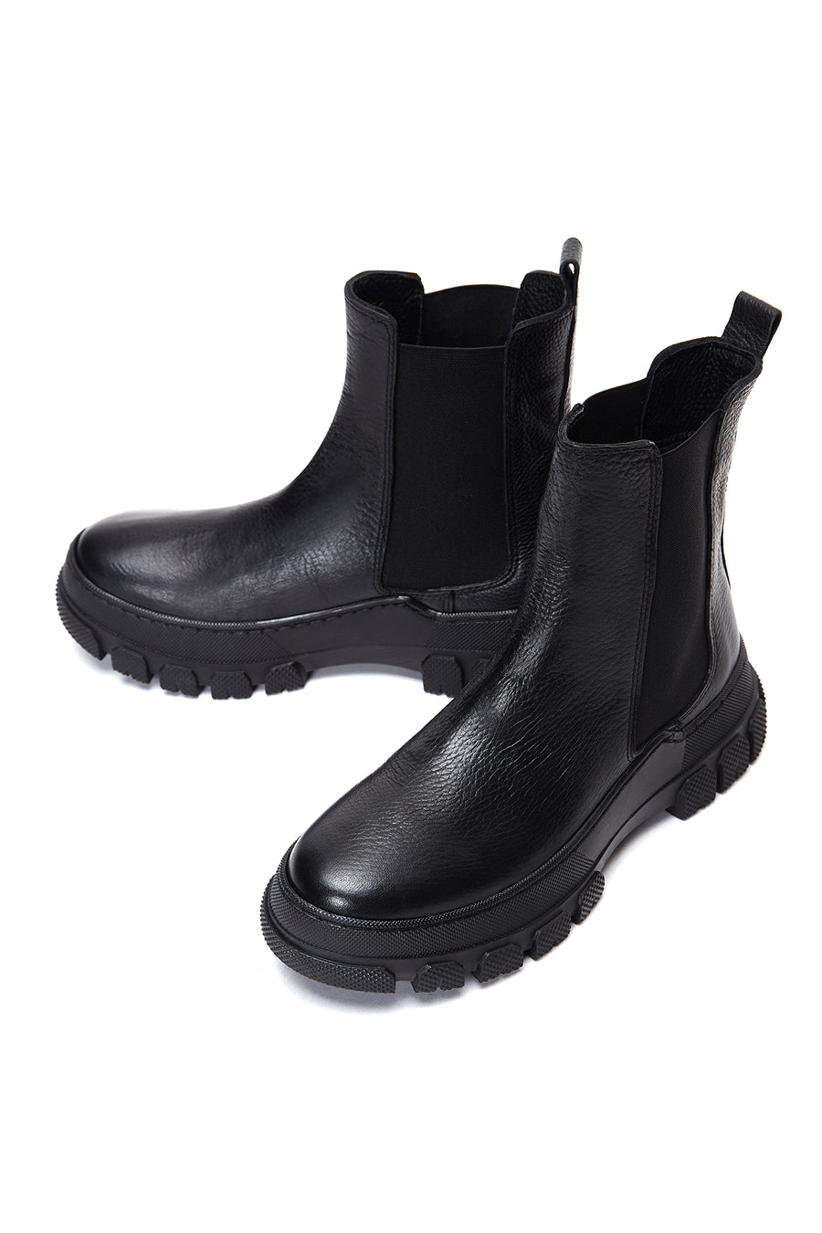 Women's Black Leather Chelsea Boots