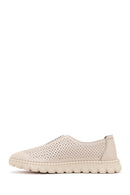 Woman Cream Leather Comfort Shoes | Derimod