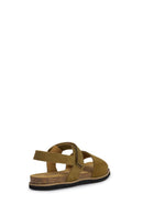 Goex Women's Green Leuca Strap Suede Leather Sandals | Derimod
