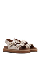 Women's Cream Buckled Thick Soled Sandals | Derimod