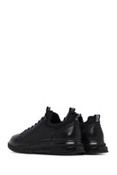 Erkek Siyah Bağcıklı Deri Sneaker | Derimod