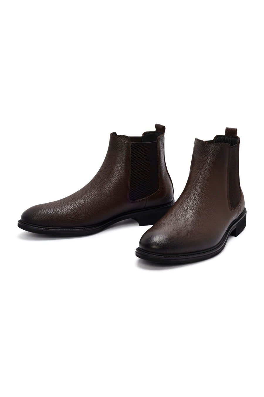 Male Brown Leather Casual Chelsea Boots