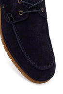 Men's Navy Blue Lace-up Suede Leather Casual Shoes | Derimod