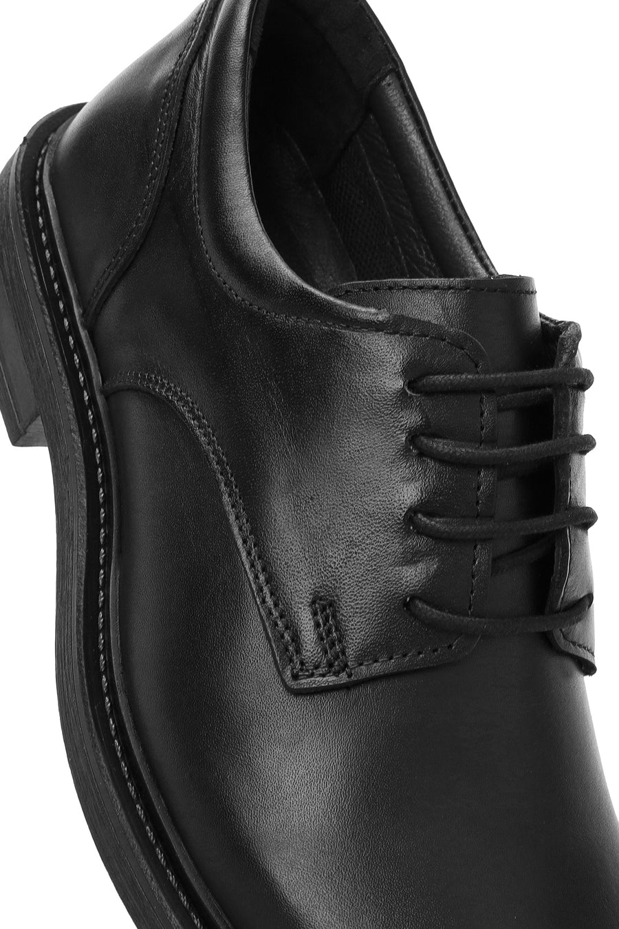 Men's Black Lace-up Leather Casual Shoes