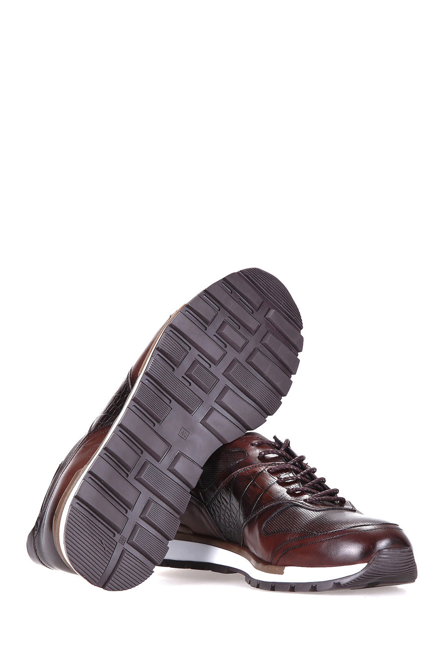 Kroko Desenli Erkek Deri Sneaker