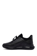 Male Black Lace-Up Thick-Soled Leather Casual Sneaker | Derimod