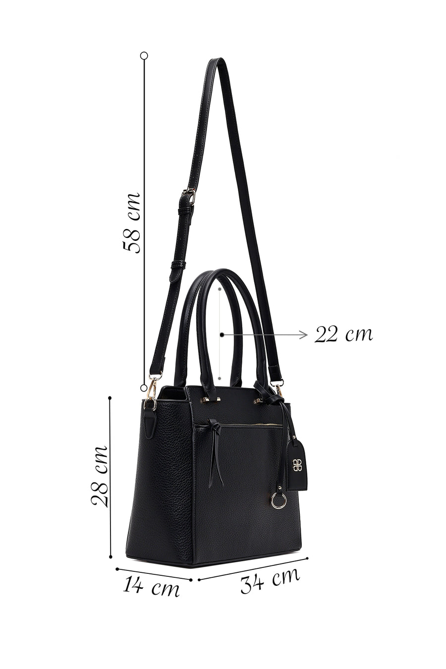 Women's Black Long Strap Shoulder Bag