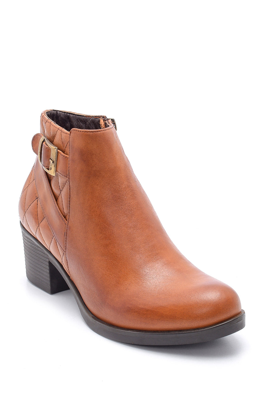 Women's Leather Quilted Detailed Boots
