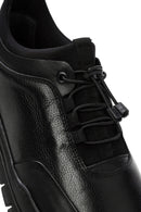 Men's Black Lace-Up Leather Casual Sneaker | Derimod