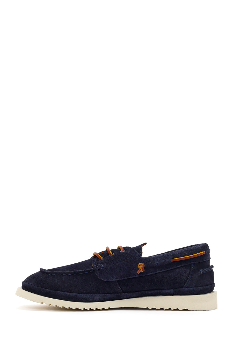 Men's Navy Blue Lace-up Suede Leather Casual Shoes