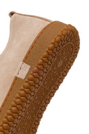 Women's Beige Lace-up Suede Leather Comfort Shoes | Derimod