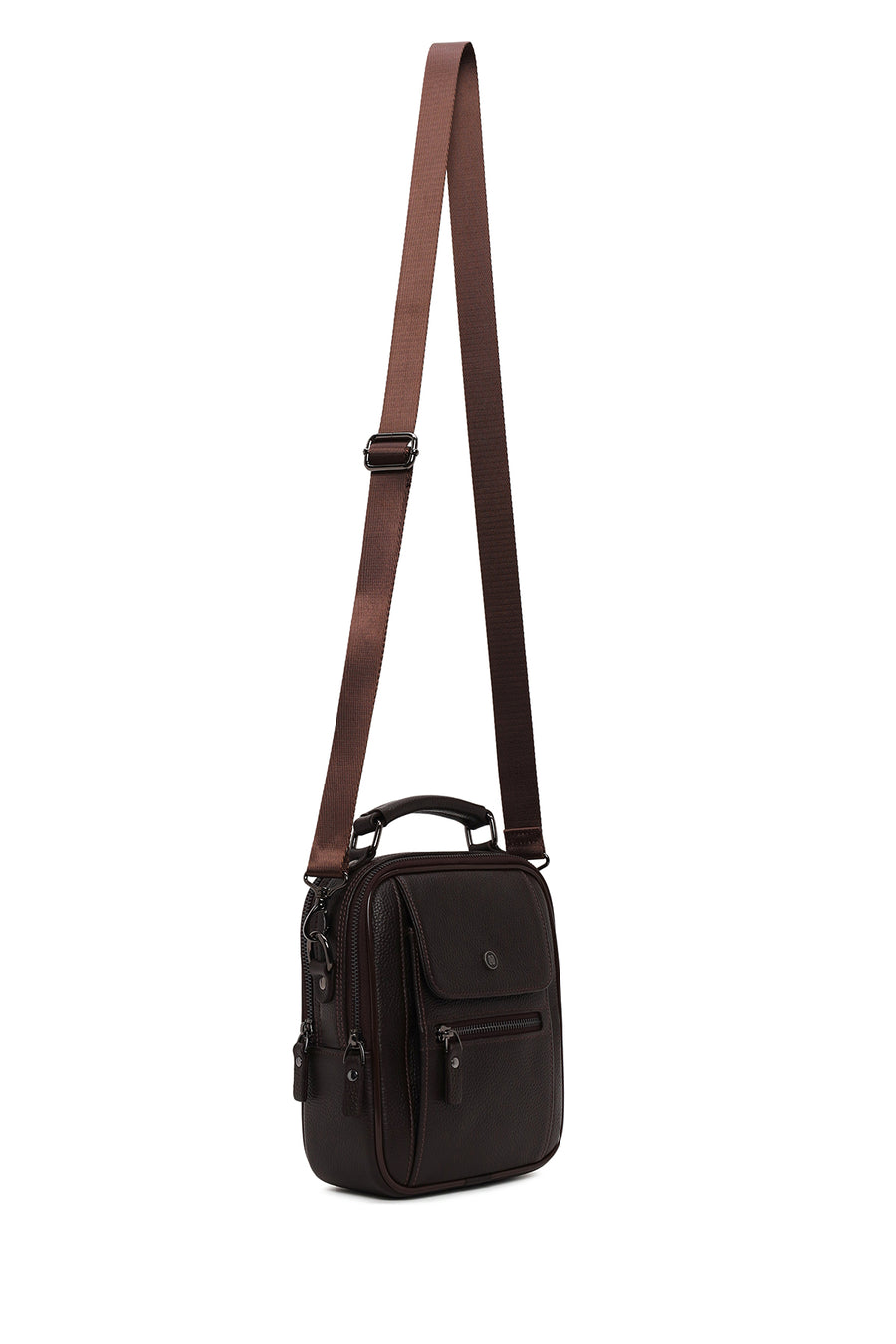 Male Brown Leather Handbag