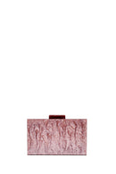 Women's Pink Long Chain Strap Mini Evening Box Bag | Derimod