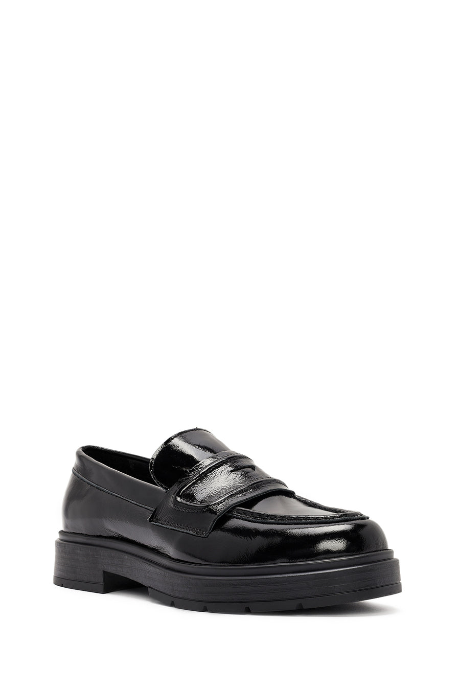 Women's Black Patent Leather Moccasin Loafer