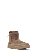 Women's Powder Pink Thick-Soled Suede Leather Teddy Boots | Derimod