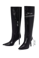 Women's Black Thin Heeled Leather Boots | Derimod