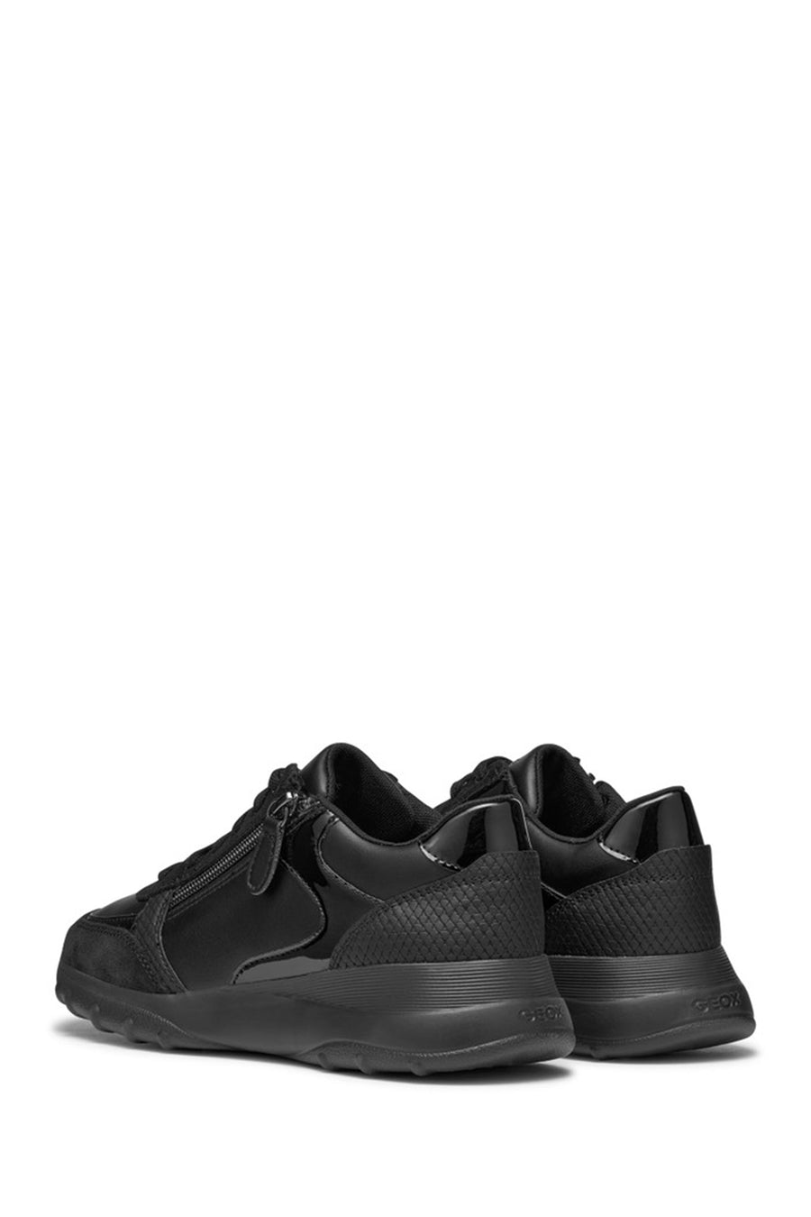 
Geox Women's Black Lace-Up Thick Sole Leather Sneaker
