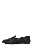 Kadın Siyah Tokalı Deri Maskülen Loafer | Derimod