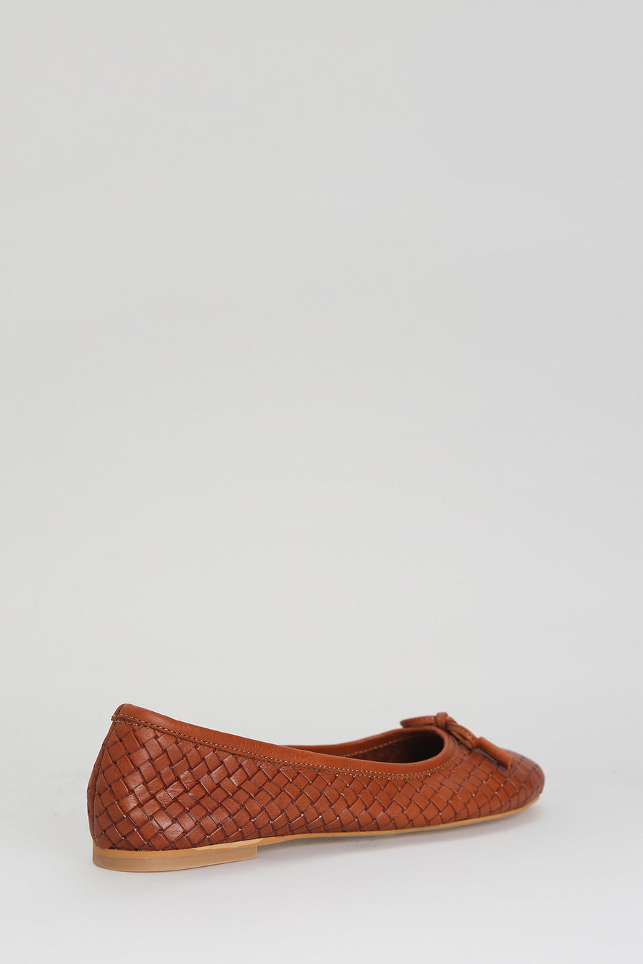Tan Women's Leather Ballerinas