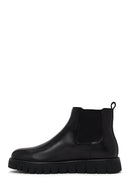 Male Black Thick-Soled Leather Casual Chelsea Boots | Derimod