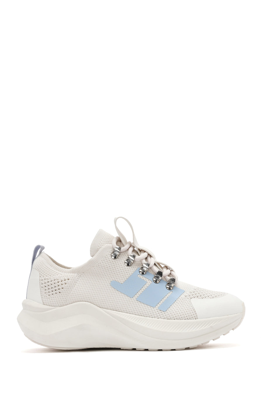 Derimod Zero Women's Grey Thick-Soled Lace-Up Fabric Sneakers 25SFD43166F | Derimod