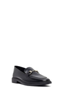 Kadın Siyah Tokalı Deri Maskülen Loafer | Derimod