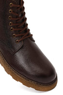 Men's Brown Zippered Thick-Soled Leather Boots | Derimod