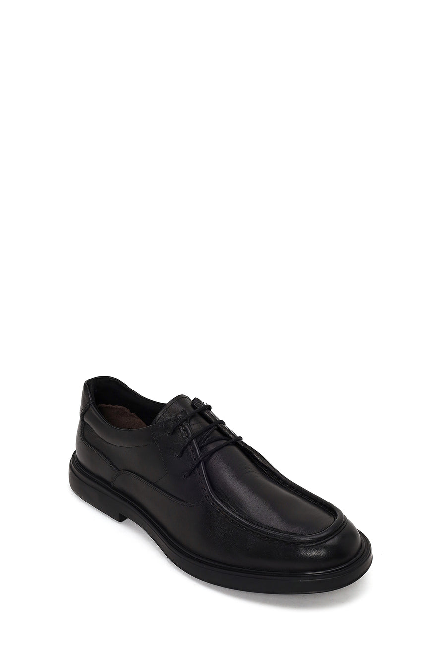 Male Black Lace-Up Leather Casual Shoes