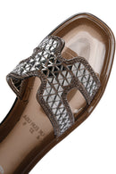 Women's Black Stone Jelly Slippers | Derimod