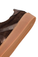 Woman Brown Lace-Up Suede Leather Sneaker | Derimod