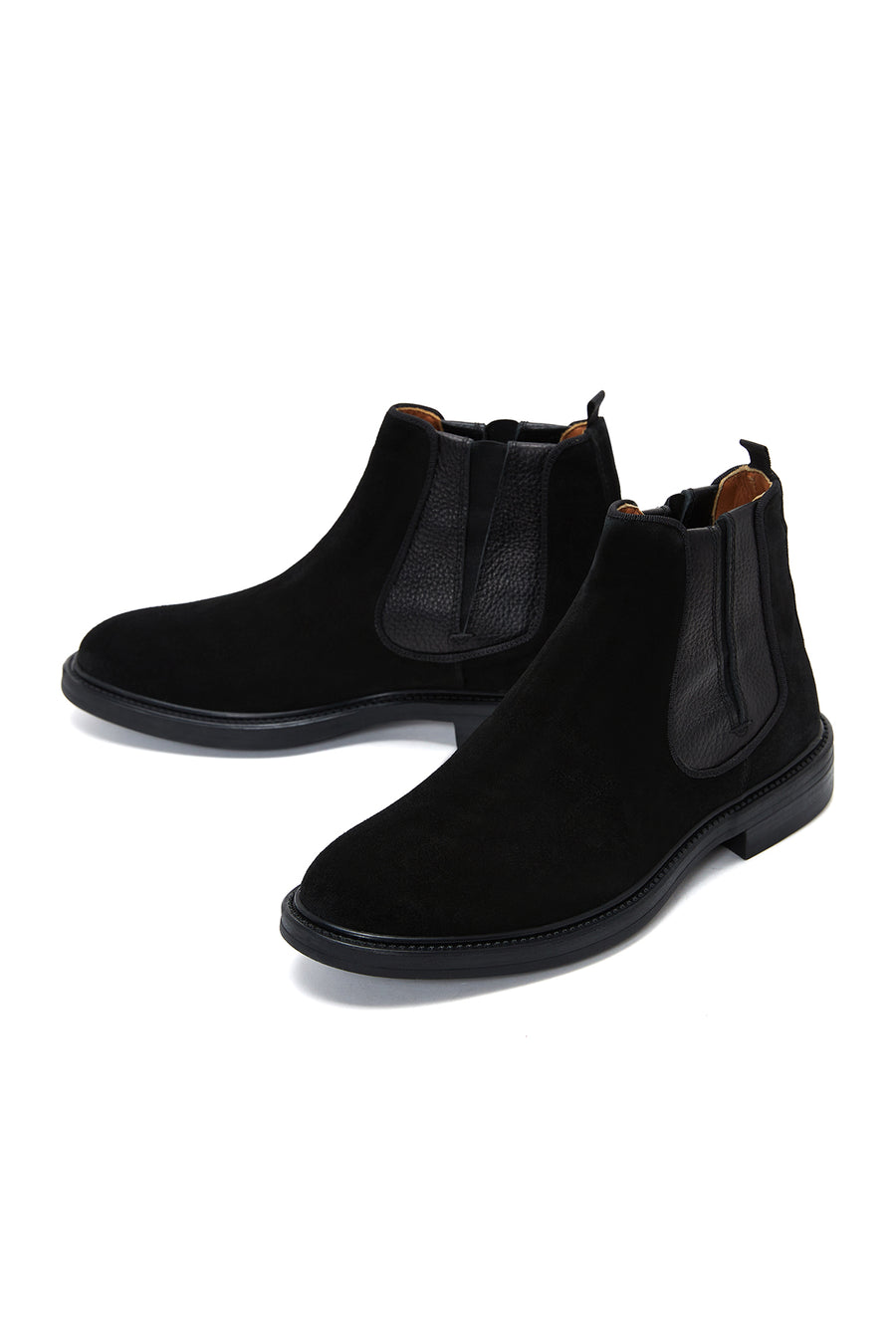 Men's Black Suede Leather Chelsea Boots