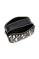 Women's Black Long Strap Patterned Crossbody Bag | Derimod
