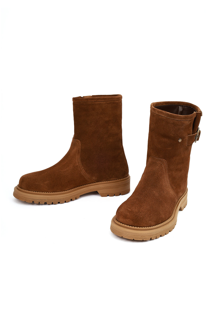 Women's Tan Suede Leather Boots