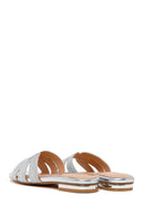 Woman Silver Slipper with Stones | Derimod