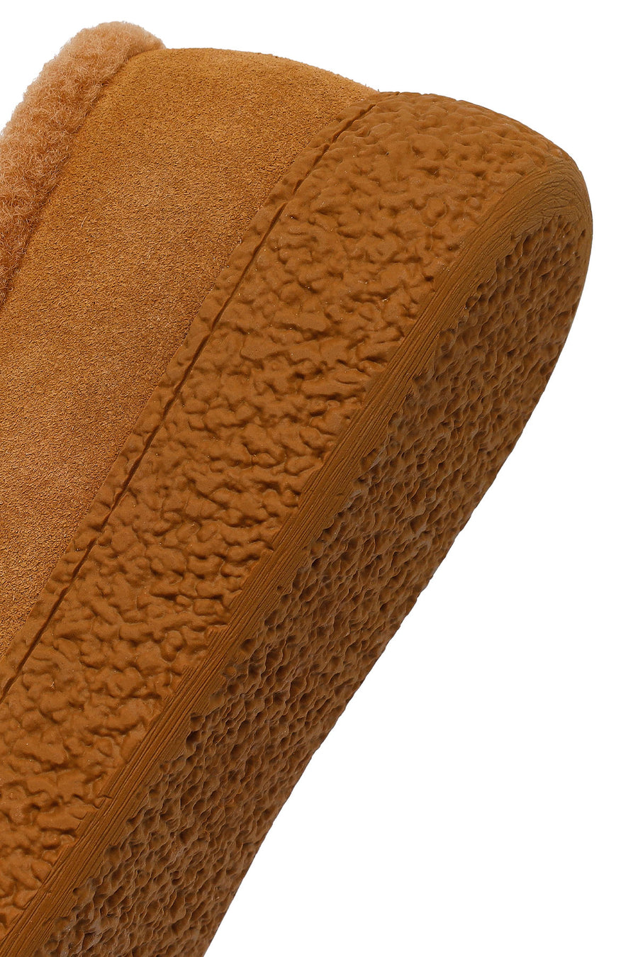 Kadın Camel Tokalı Kalın Tabanlı Süet Deri Teddy Loafer