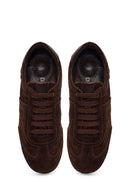 Women's Brown Lace-up Suede Leather Sneaker | Derimod