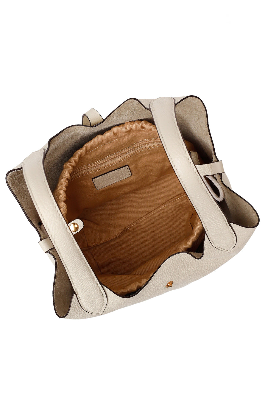 Woman Cream Casual Leather Shoulder Bag