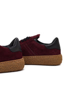 Women's Burgundy Suede Leather Sneaker | Derimod