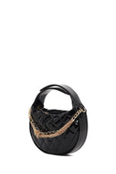 Woman Black Long-Strap Quilted Mini Evening Bag | Derimod