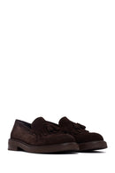 Woman Brown Tasselled Suede Loafer | Derimod
