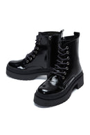 Women's Leather Patent Leather Boots | Derimod