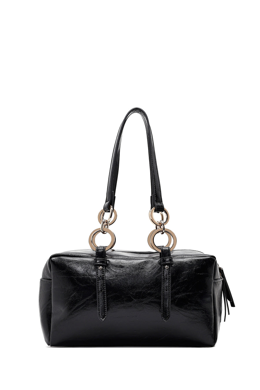 Woman Black Long-Strap Shoulder Bag