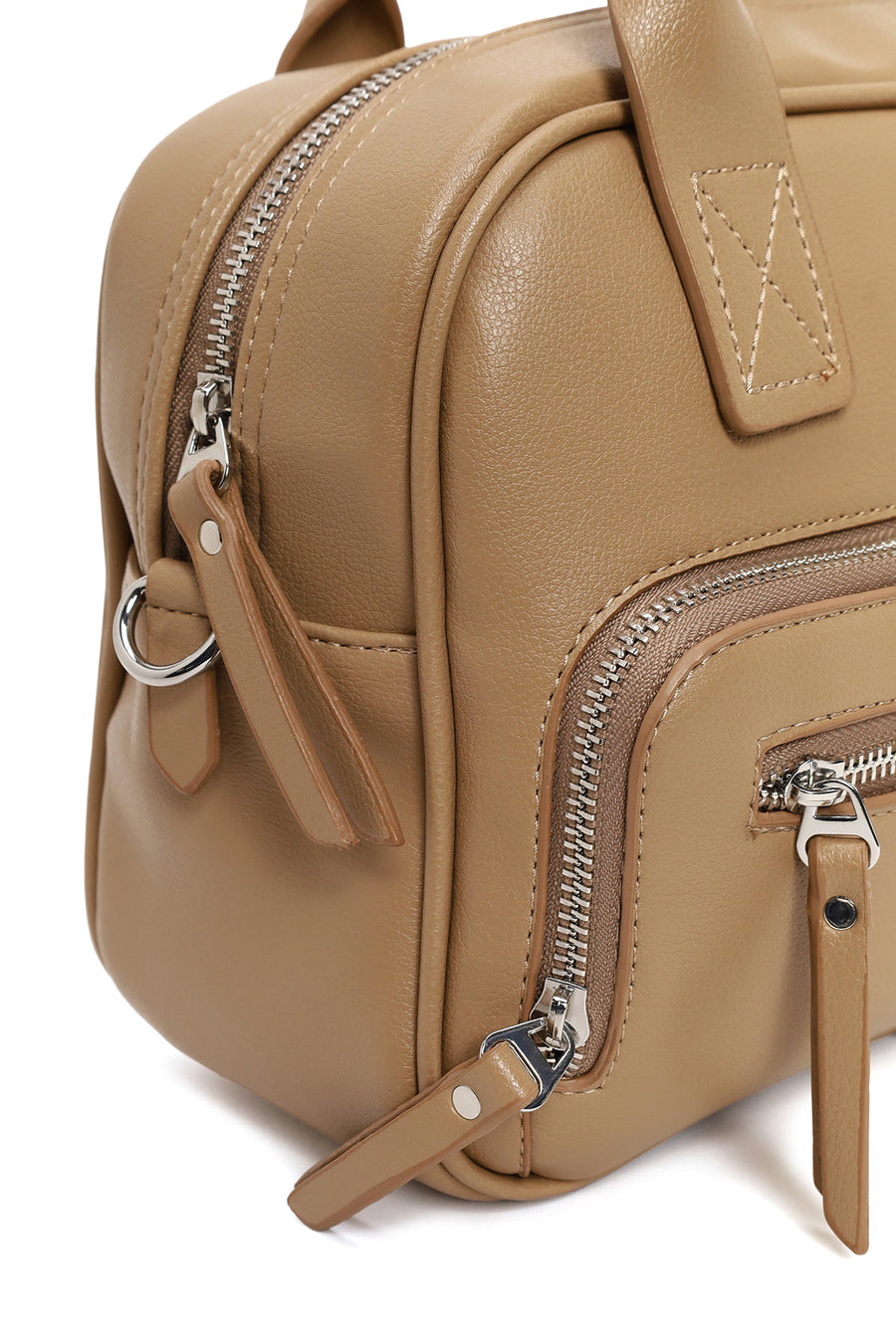 Woman Beige Long-Strap Shoulder Bag