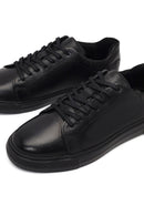Men's Black Lace Up Leather Sneakers | Derimod