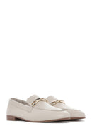 
Women's Beige Buckled Leather Loafer
 | Derimod