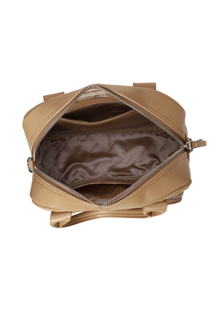 Woman Beige Long-Strap Shoulder Bag