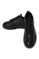 Male Black Lace-up Leather Sneaker | Derimod