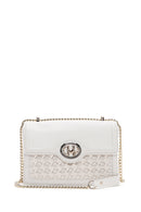 Women's White Long Chain Strap Knitted Crossbody Bag | Derimod