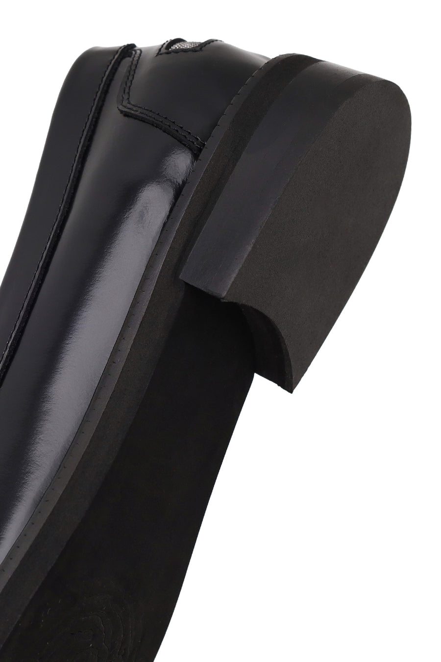 Woman Black Leather Masculine Loafer